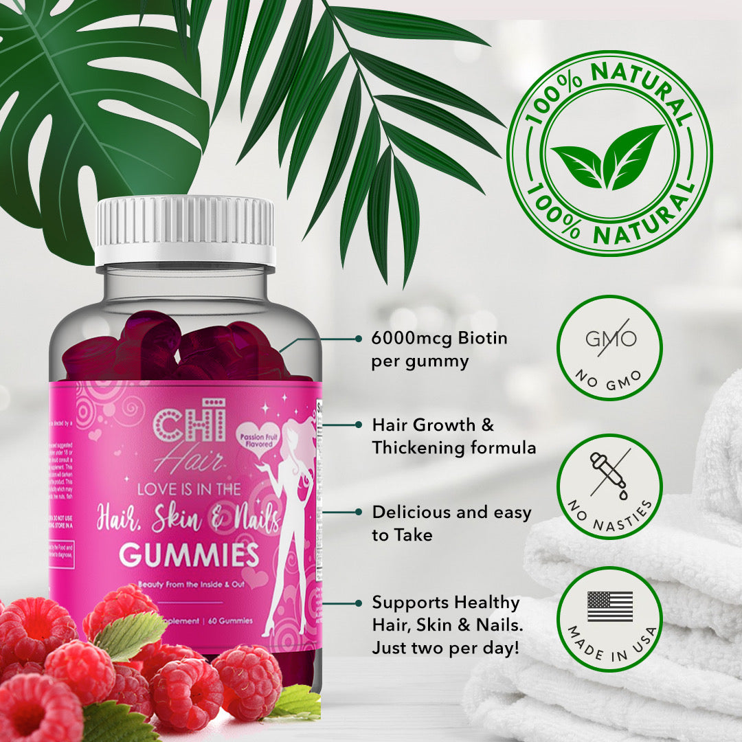 Hair, Skin & Nail Vitamin Gummies for Women - Hair Vitamins For Faster Hair Growth & Thickness