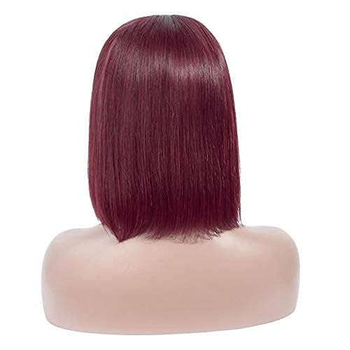 Lace Front Short Bob Wig - Wine Red 4x4