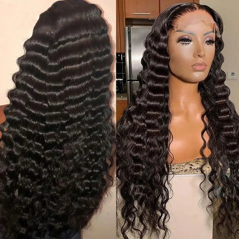 13x4 Glueless Lace Front Wig - Deep Wave
